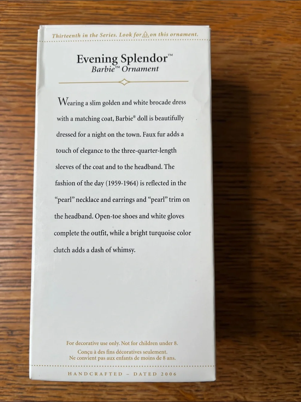 2006 Hallmark Keepsake Evening Splendor Barbie Ornament 13th in Series In Box